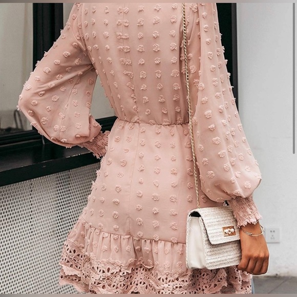 Simplee NWOT long Sleeve Rose Dress Size Large - Picture 6 of 6